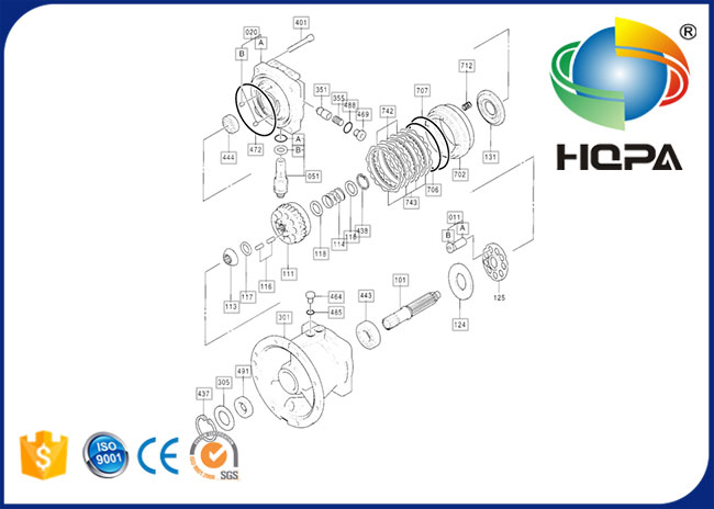 Hydraulikmotor-Dichtungs-Ausrüstungen 4308814 Bagger-Ersatzteil-Hitachis EX200-3