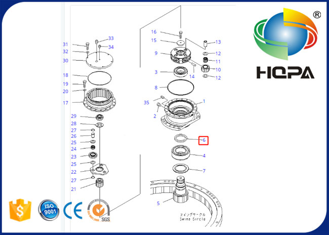 Art-Rahmen-Gleitringdichtungs-Öl AP4282G TCN für Schwingen-Maschinerie KOMATSU PC200-7, PC220-7