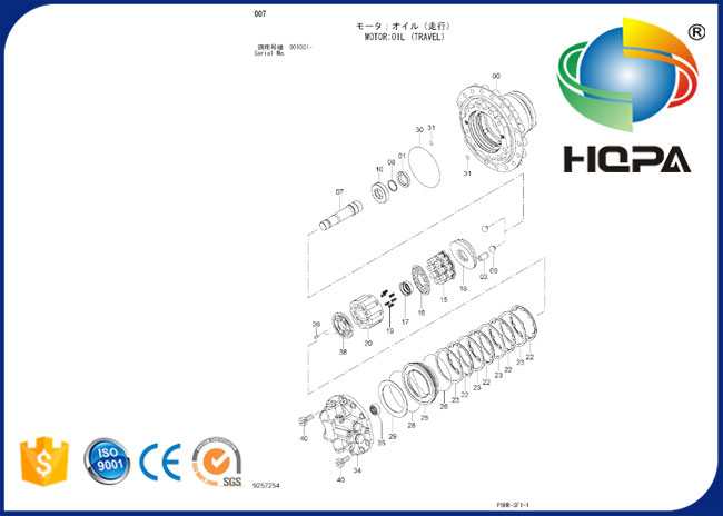 9257254 Fahrmotor-Dichtungs-Ausrüstung für Hitachi ZX200-3 ZX210-3 ZX210-5