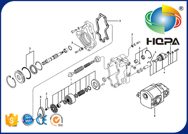 Hydraulikpumpe-Dichtungs-Ausrüstung VOE14520405 VOE14533146 für Bagger Volvo EC55B