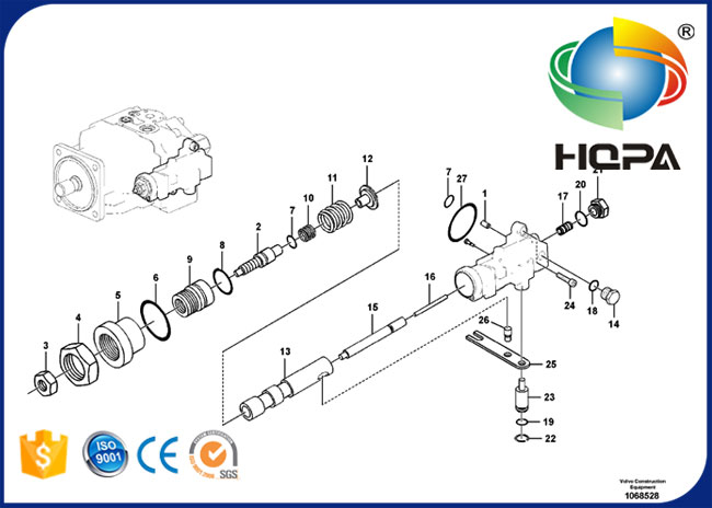 Hydraulische Hauptdichtungs-Ausrüstung der pumpen-VOE14528809 14528809 für Volvo EC80D