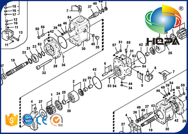 Hydraulische Hauptdichtungs-Ausrüstung der pumpen-VOE14604627 14604627 für Volvo EC250D EC240C