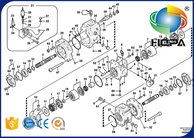 Hydraulische Hauptdichtungs-Ausrüstung der pumpen-VOE14602457 14602457 für Volvo EC380D