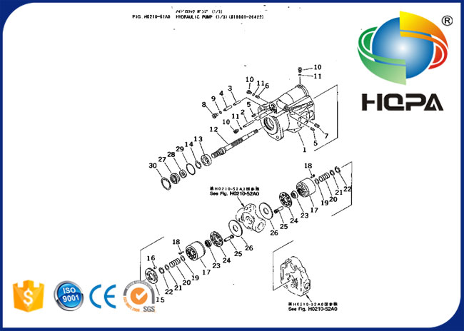 20S-60-72110KT 20S-60-72110 hydraulische Hauptpumpen-Dichtungs-Ausrüstung für KOMATSU PC30-7