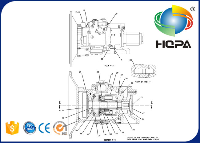 204-2792 2042792 hydraulische Zahnradpumpe-Dichtungs-Ausrüstung für  322C, 322C FM, 325C