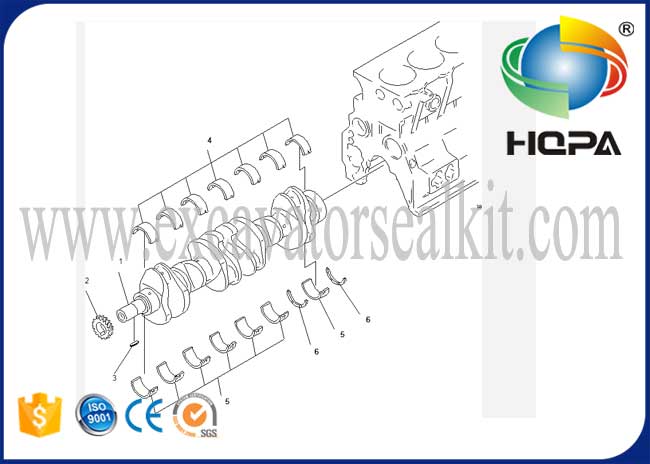 Geschmiedete Kurbelwelle 6207-31-1100 für Maschine 6D95 passt KOMATSU PC200-6