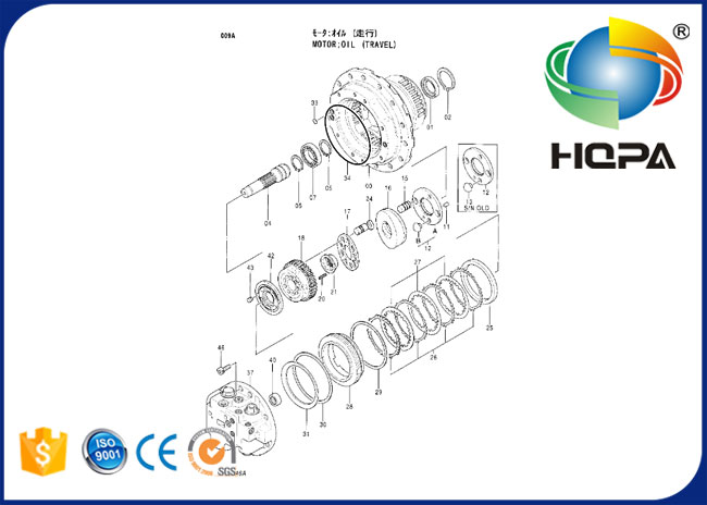 9133168 Fahrmotor-Dichtungs-Ausrüstung für Bagger Hitachi EX100-3 EX120-2