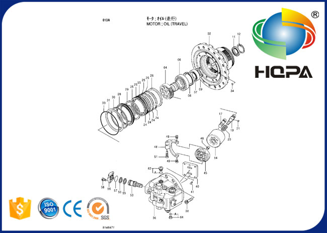 Dichtungs-Ausrüstung des Fahrmotor-9146471K für Fahrmotor 9146471 Hitachis EX200-2