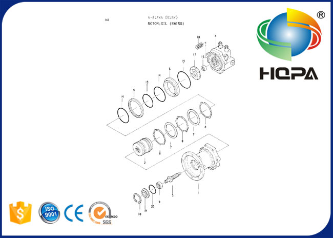 4334355 Schwingen-Bewegungsdichtungs-Ausrüstung für Schwingen-Motor Bagger-Hitachi EX100-2
