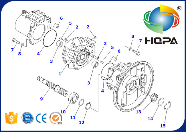 708-2H-00280KT 708-2H-00280 hydraulische Hauptpumpen-Dichtungs-Ausrüstung für KOMATSU PC350-6Z