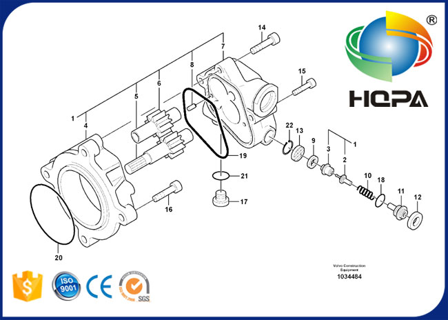 Hydraulische VOE14534042 14534042 Zahnradpumpe-Dichtungs-Ausrüstung für Volvo EC160B EC180B