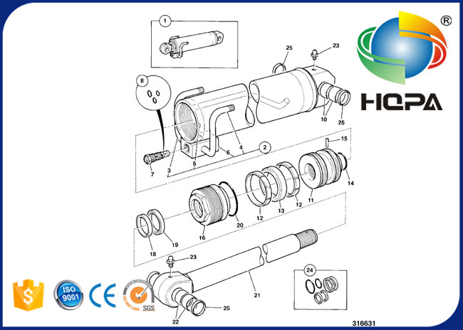 991/00158 991 00158 99100158 Neigung Ram Cylinder Seal Kit für JCB 540S X; 540S