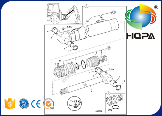 991/00103 99100103 991 00103 Ram Lift Cylinder Seal Kit für JCB 3CX TURBO; 2CX