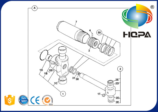 991/20039 99120039 991 20039 Ram Swing Cylinder Seal Kit für JCB 2WS